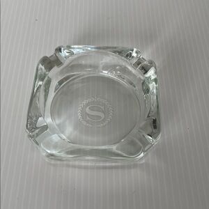 Vintage Clear Glass Ashtray Size 3.5”